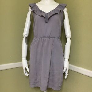 Lush Open Back Ruffle Tank Dress with Pockets